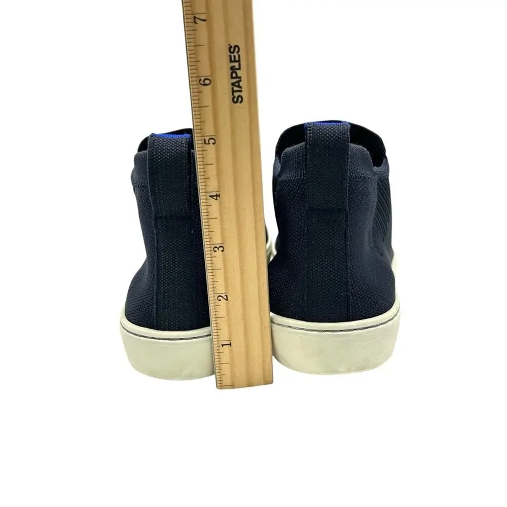 Rothy's The Chelsea Nightfall Navy Size 9.5 Knit High Top Sneakers Sustainable